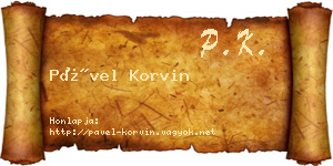Pável Korvin névjegykártya